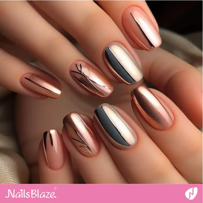 Chrome Peach Fuzz Nail Design | Color of the Year 2024 - NB1737